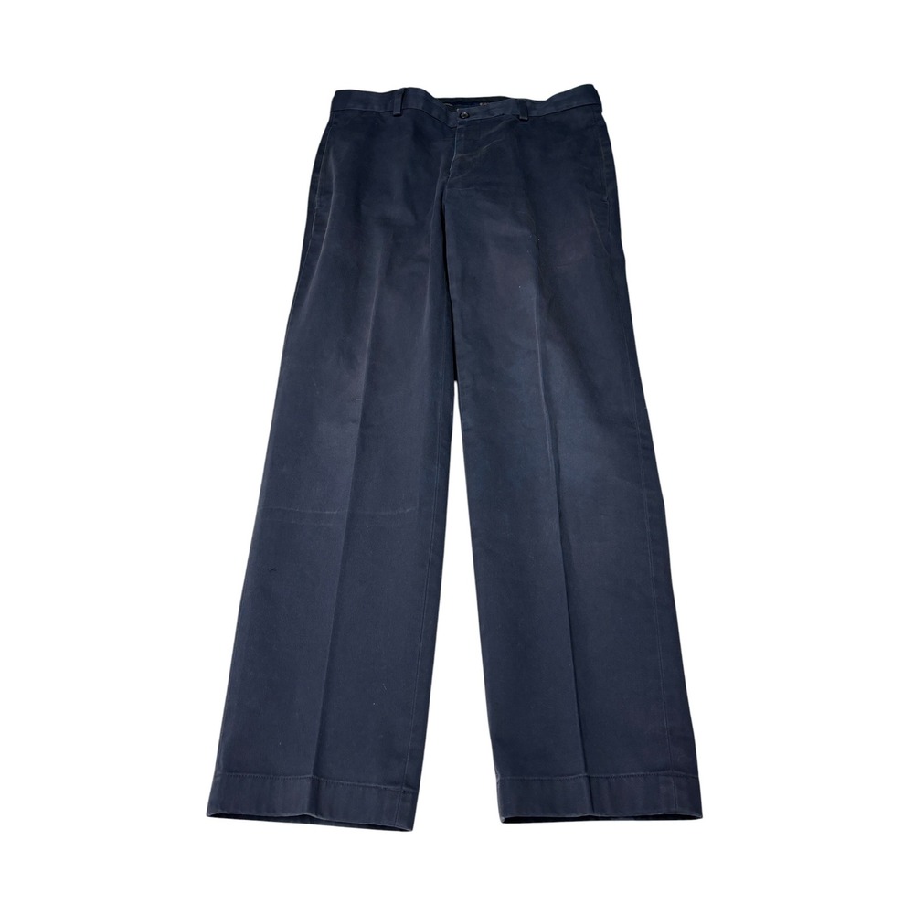 Brooks Brothers Advantage Chino Clark Fit Navy Blue Cotton Pants Mens 33x30